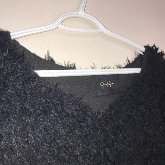 Jessica Simpson Black Furry Puff Women's Jacket - Picture 6 of 15